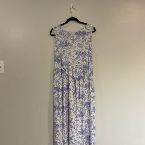 Vintage April Cornell dress French Toile print blue white rayon - Picture 6 of 15